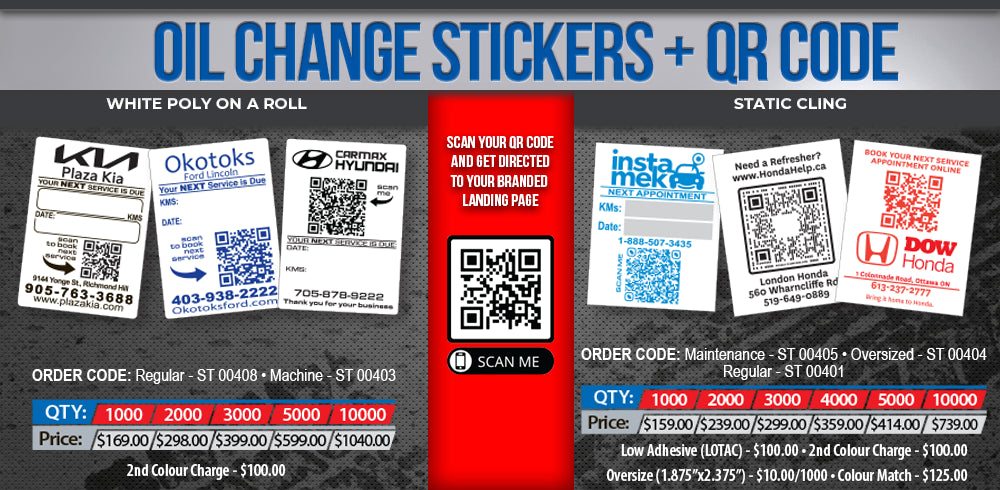 GM Oil Change Stickers -  - Static Cling